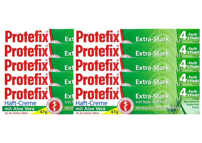 10x Protefix Adhesive Cream Aloe Vera Extra Strong with wet adhesion, 40 ml piece - NewNest Australia