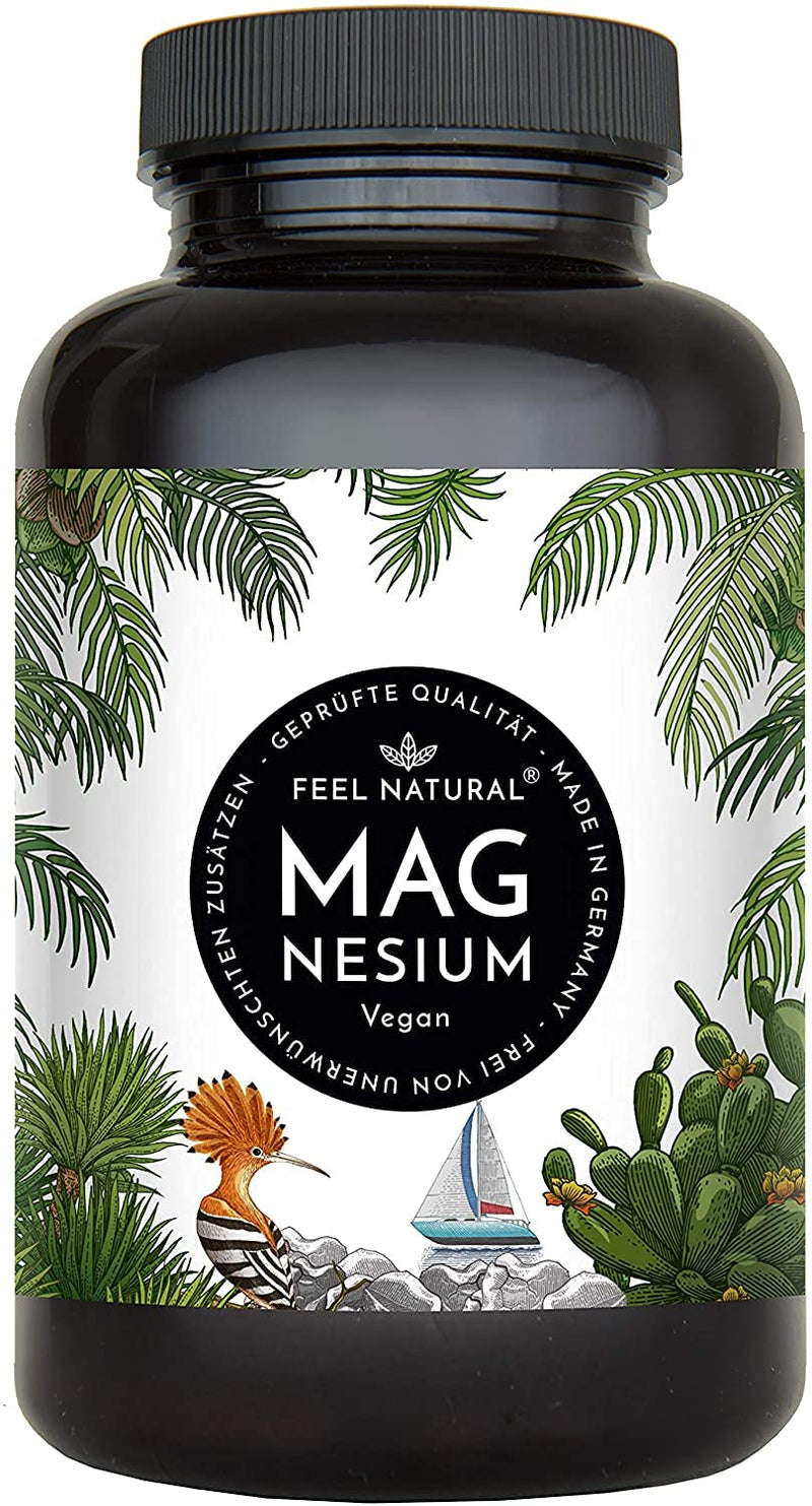 Magnesium capsules - 365 pieces (1 year) 664 mg per capsule, of which 400 mg elementary (pure) magnesium - higher content than magnesium citrate. Laboratory tested, high dose. Vegan, Made in Germany. - NewNest Australia
