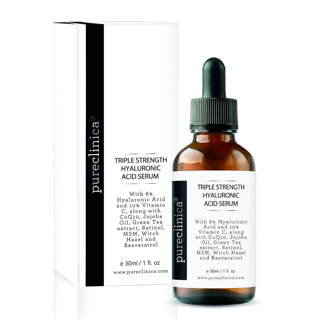 Triple Strength Hyaluronic Acid Serum - 6% Potency, Twice As Effective, Easily Absorbed Hyaluronic Acid With Extra Vitamins C & E, Resveratol And Coq10-30 Ml - Pureclinica - Sku:Haser30 - NewNest Australia