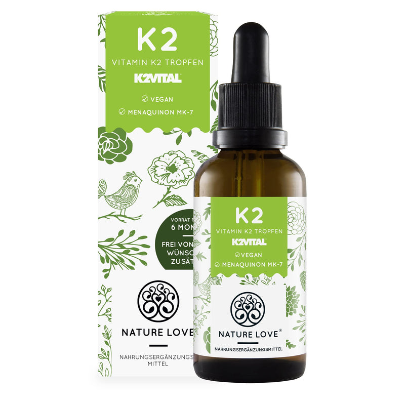Nature Love Vitamin K2 Mk7-200¬µg - 1700 Drops (50Ml) - Highest All-Trans Content 99.7+% - High Quality: K2Vital From Kappa - Dissolved In Mct Coconut Oil - High Dosage, Vegan & Produced In Germany - NewNest Australia