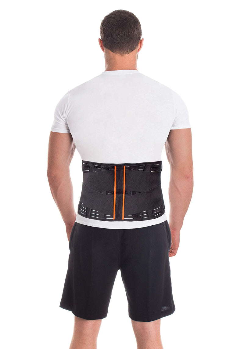 Back Support Belt Back Strap With Stabilizing Rods For Pain Reduction And Posture Correction Adjustable Back Support For Men And Women With 4 Rib Stiffeners Height 24 Cm Large Black - NewNest Australia