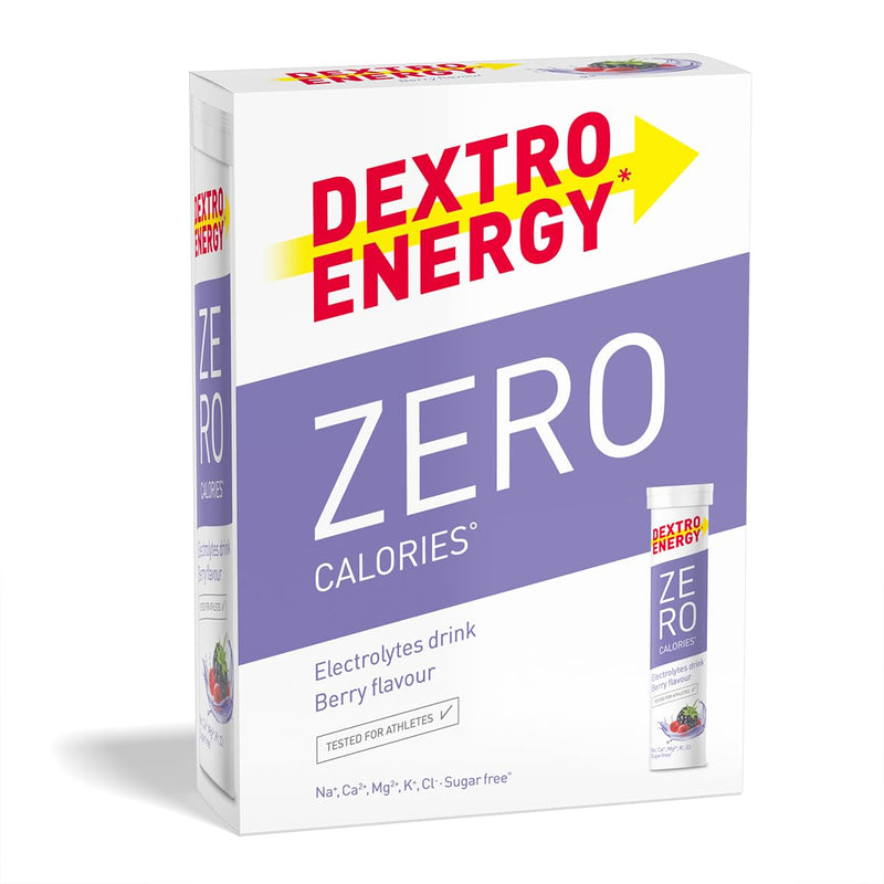 DEXTRO ENERGY ZERO CALORIES BERRY - 3x20 effervescent tablets (pack of 3) - added sodium, magnesium, chloride, calcium and potassium for electrolyte drinks, supplement to workout, sugar-free, vegan pack of 3 - NewNest Australia