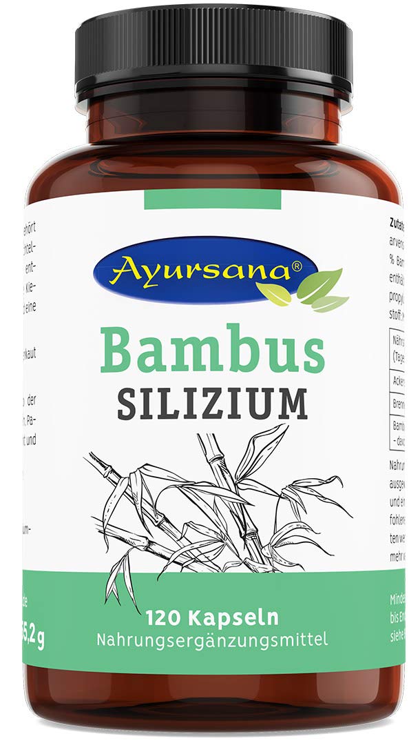 Bamboo silicon capsules (120 pieces) strengthening agent for skin, hair, nails 105 mg silica per daily dose (2 capsules) obtained from bamboo & nettle - NewNest Australia
