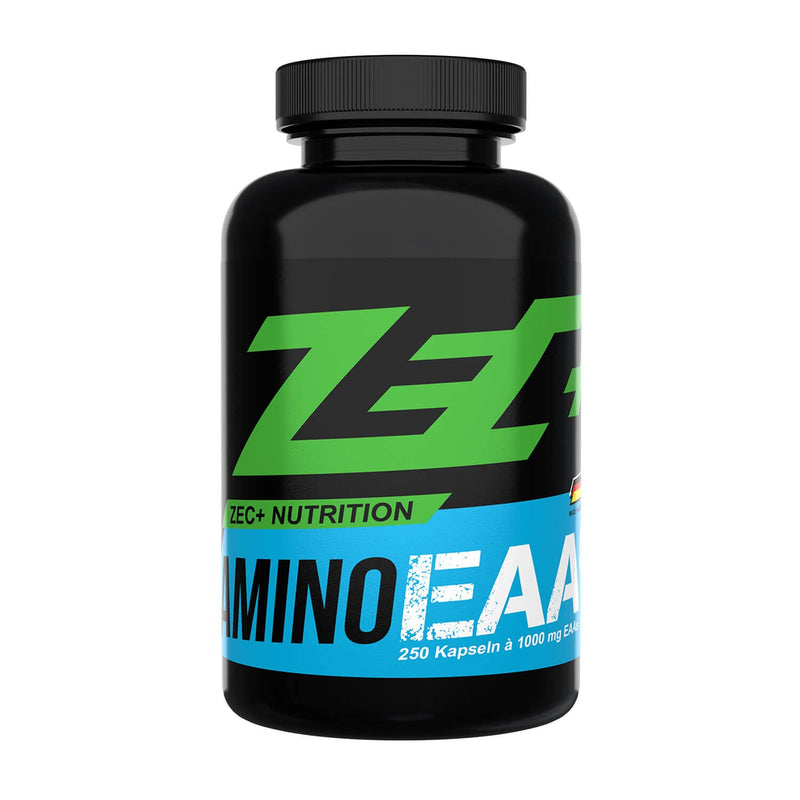 Zec+ Nutrition Amino Eaa Caps, 250 Capsules, Essential Amino Acids, High Dose Amino Acid Powder In Capsule Shape, 8 Eaas & Valuable Vitamins, Made In Germany - NewNest Australia