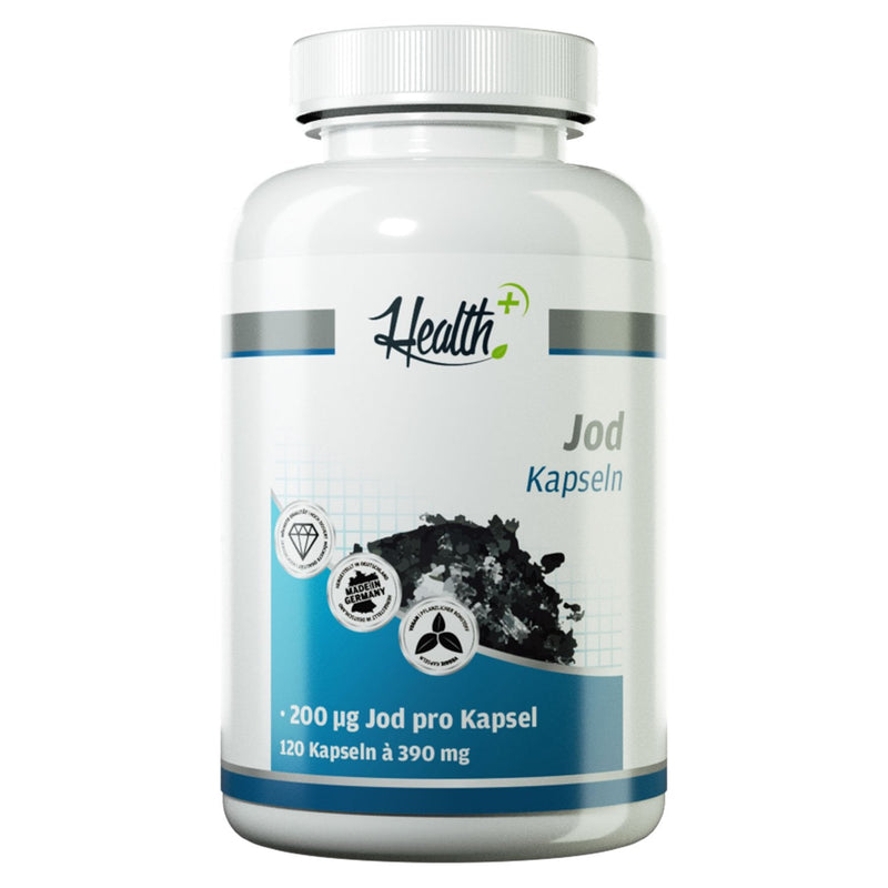 Health+ Iodine capsules - 120 iodide capsules with 200 mcg iodine from potassium iodide, essential trace elements, dietary supplement for daily iodine supply, Made in Germany - NewNest Australia