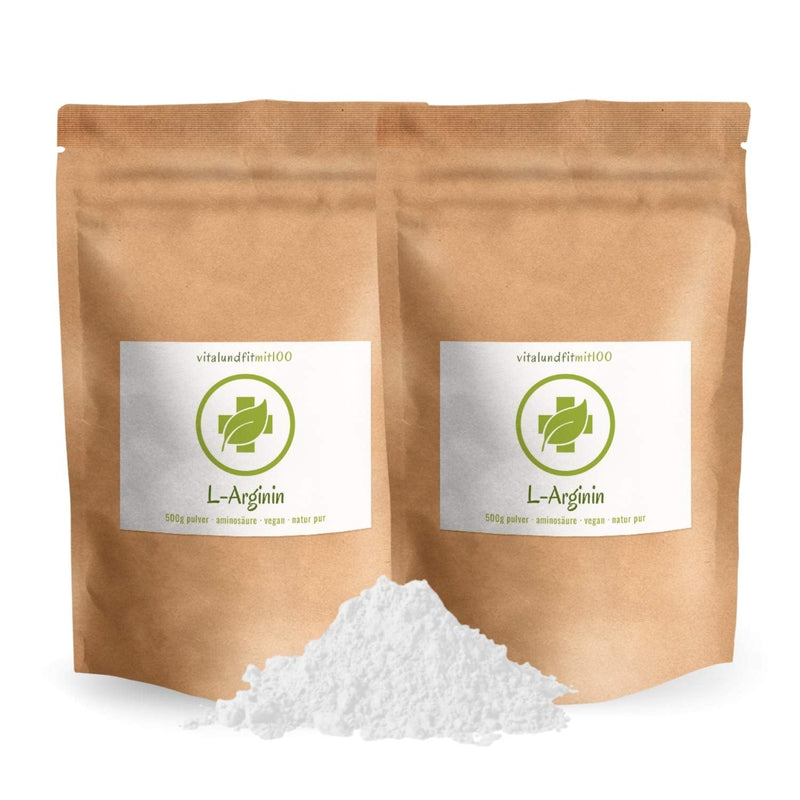 L-Arginine Base Powder 1 Kg (2 X 500 G) ‚ Vegetable By Fermentation ‚ Vegan, Pure, Gluten Free ‚ Lactose Free ‚ Pure L-Arginine Powder ‚ No Additives And Additives - NewNest Australia