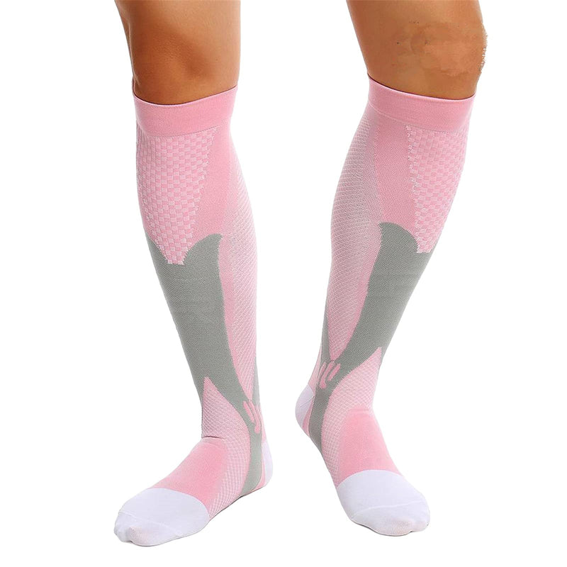 feifanshop Sports compression stockings, support stockings, travel stockings, knee socks, thrombosis stockings, compression stockings, compression socks for women and men, pink L/XL (EU 40-43) - NewNest Australia