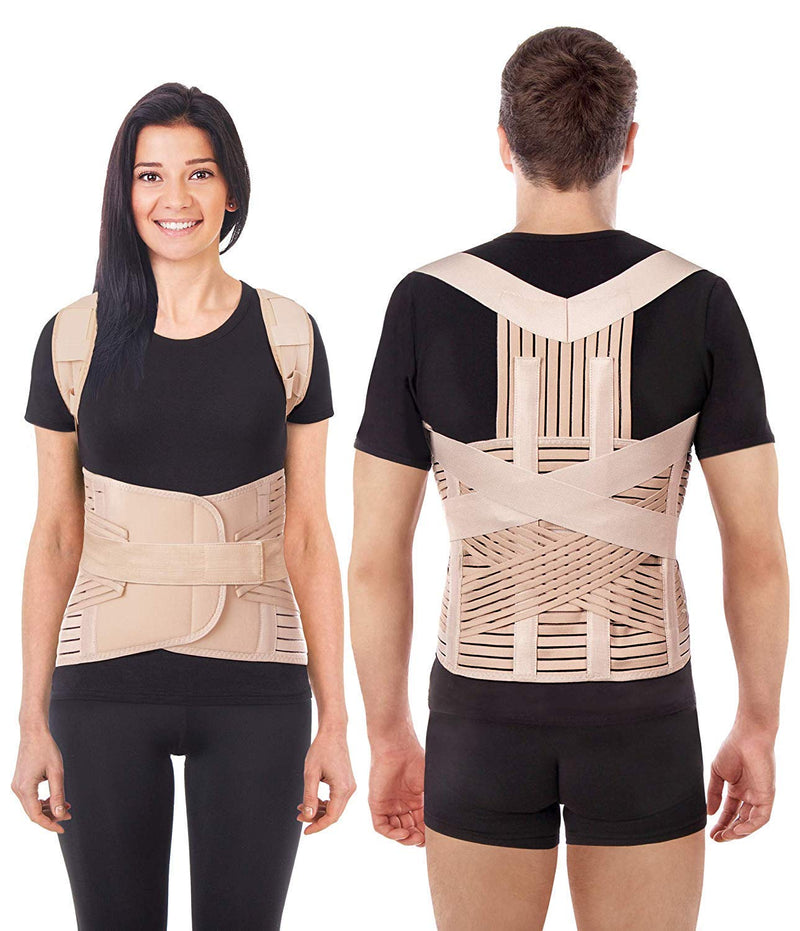 Lux Posture Corrector Straightener Shoulder Back Posture Corrector Posture Trainer With Adjustable Size Adjustable Made Of The Highest Quality Neoprene Beige X-Large - NewNest Australia