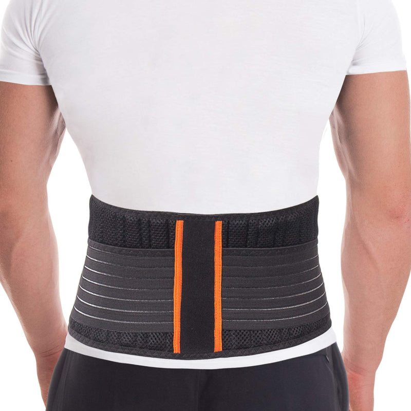 Back Support Belt Back Strap With Stabilizing Rods For Pain Reduction And Posture Correction, Adjustable Back Support For Men And Women With 8 Rib Stiffs, Height 18 Cm, Black, Large - NewNest Australia