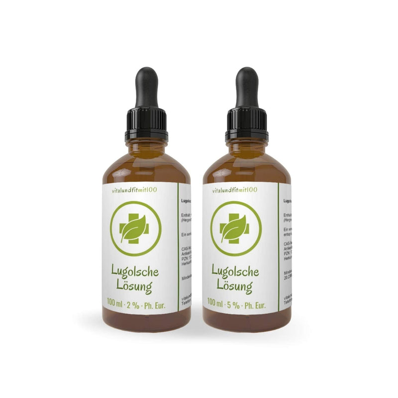 5% Lugol's solution 100ml + 2% Lugol's solution 100ml in pharmaceutical purity (Ph. Eur.) - Lugol's iodine solution - NewNest Australia