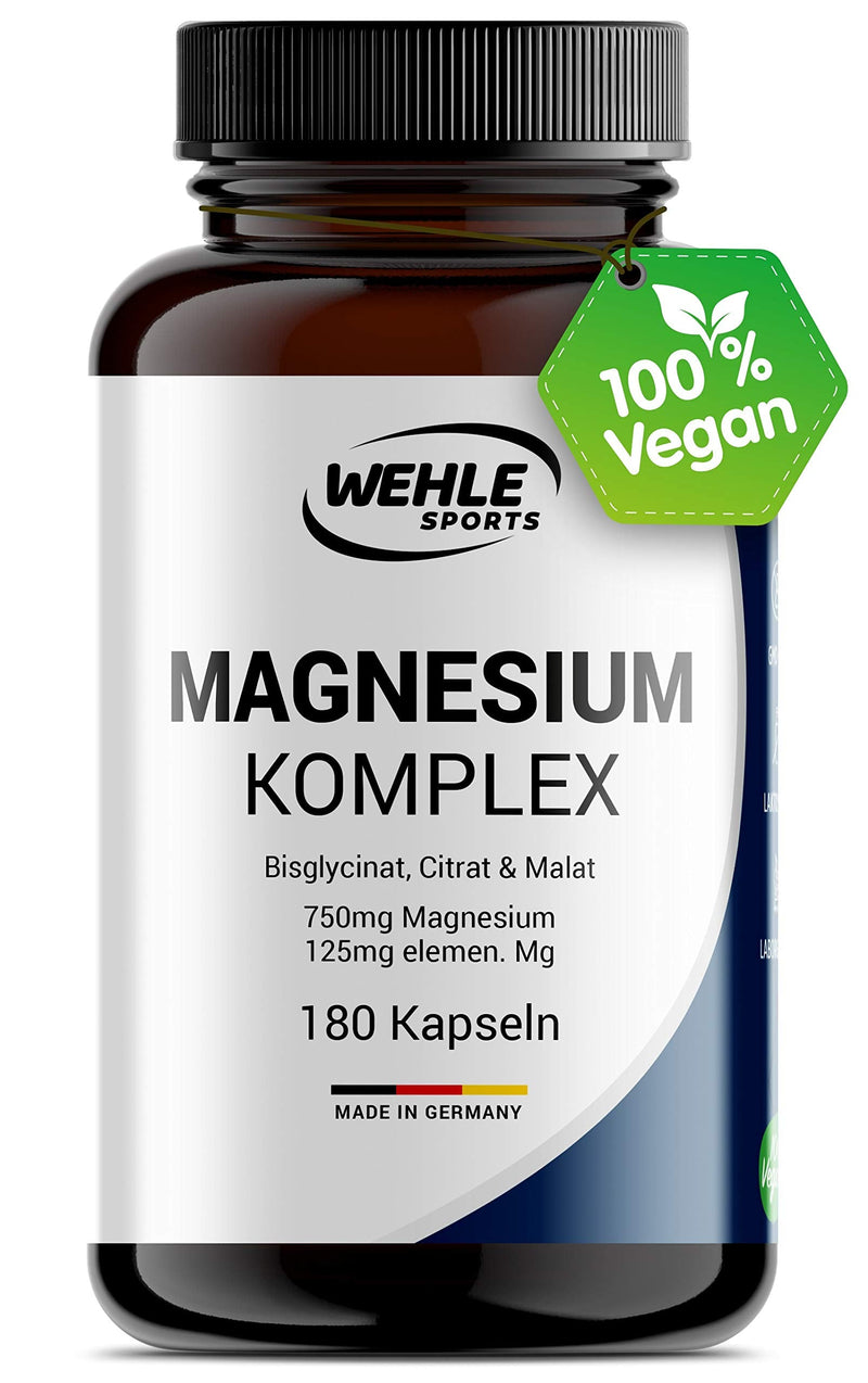 Magnesium complex 375mg elemental magnesium per daily dose. Magnesium bisglycinate Magnesium citrate Magnesium malate, high dose, vegan (180 capsules) 180 capsules - NewNest Australia