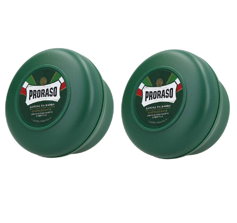 Set of 2 green shaving soap Proraso in a round pot shaving soap 150 ml each = 300 ml - NewNest Australia