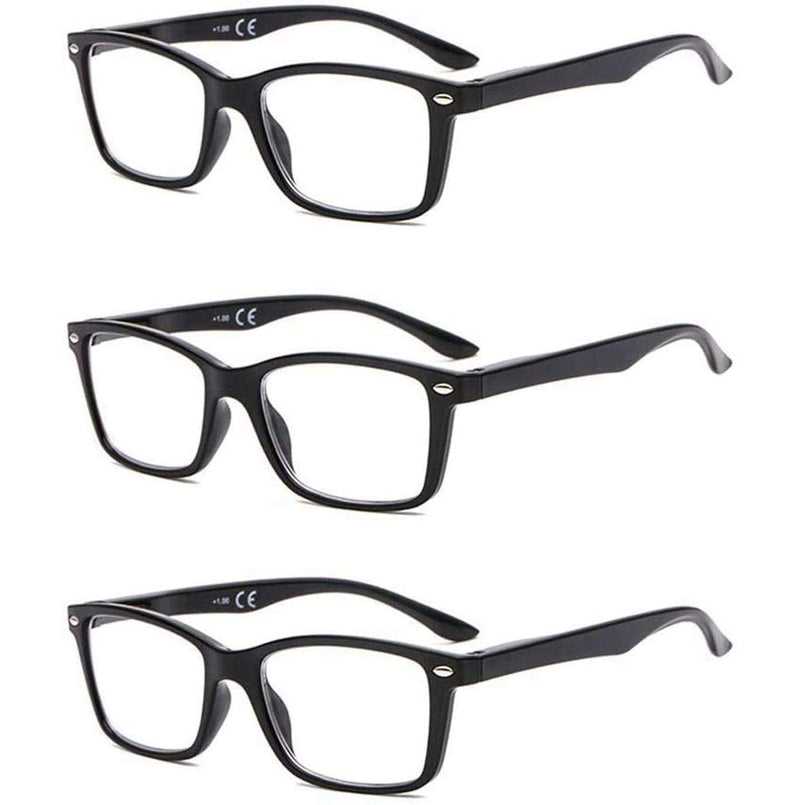 Suertree Spring Hinge (3 Pack) Reading Glasses Visual Aid Eye Optics Glasses Reading Aid for Women Men 3.0X BM151 3.0x Diopters 3pc Bm151 - NewNest Australia