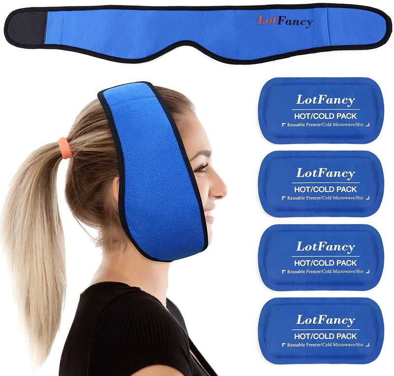 LotFancy Cooling Pads Wisdom Teeth Cooling Pads Pack of 4 for Tooth Pain Jaw Face Head, Cold Warm Cooling Compress for TMJ Pain, Wisdom Teeth, Oral Facial Surgery (Blue) Blue - NewNest Australia