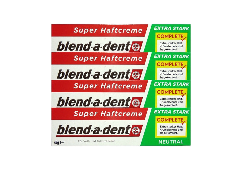 4x Blend a dent Complete adhesive cream neutral for full and partial dentures, 47g - NewNest Australia