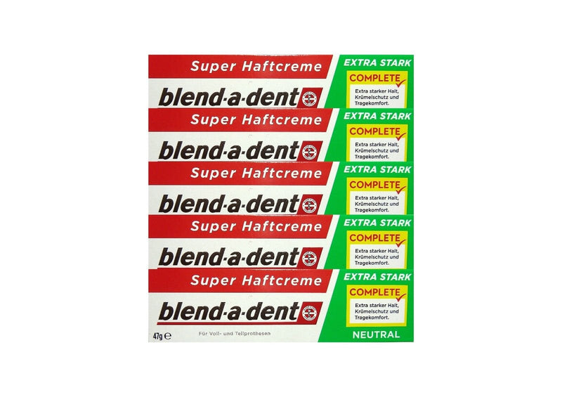 5x Blend a dent Complete adhesive cream neutral for full and partial dentures, 47g - NewNest Australia