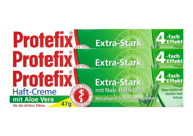 3x Protefix Adhesive Cream Aloe Vera Extra Strong with wet adhesion, 40 ml piece - NewNest Australia