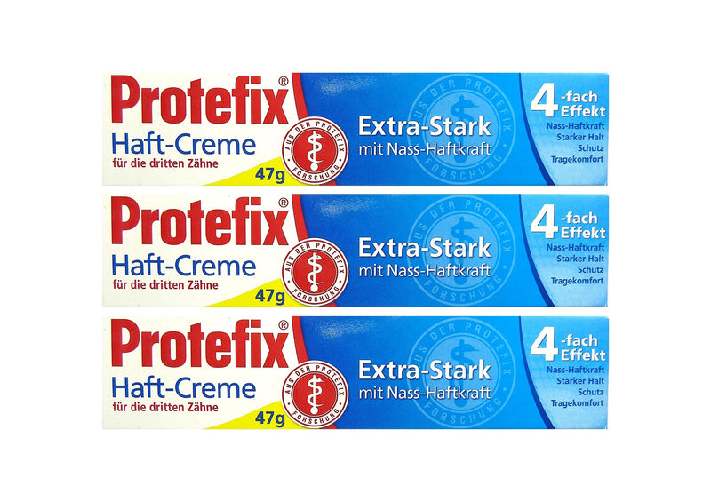 rotefix x Protecix adhesive cream for the third teeth, 47 g, extra strong with wet adhesion, pack of 3 - NewNest Australia