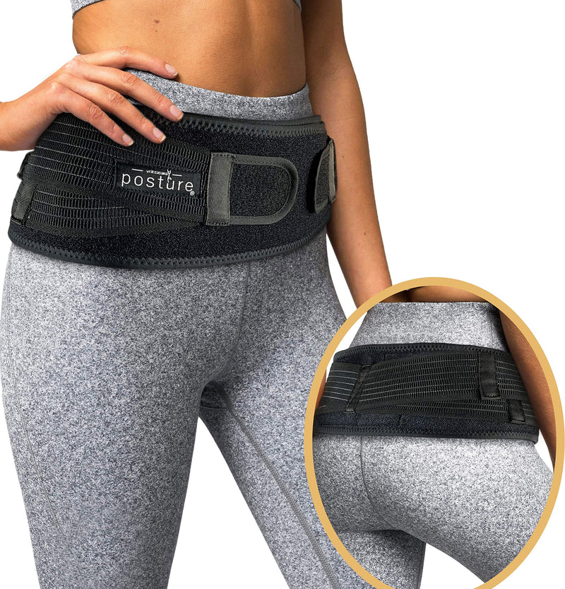 Vriksasana Posture, Vriksasana Unisex Sacroiliac Waist Belt Relieves Sciatica, Pelvis, Lower Back, Leg And Sacral Nerve Pain Caused By Si Joint Dysfunction (L, Black) - NewNest Australia