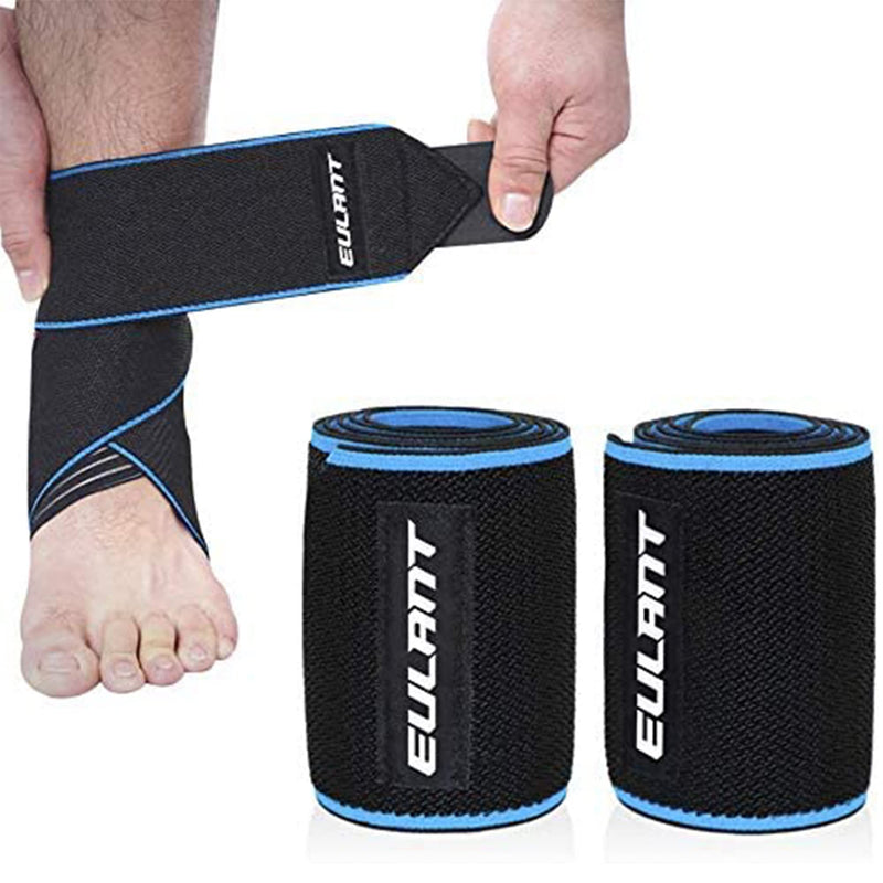 Eulant Ankle Bandage, 2 Pieces Ankle Bandage, Adjustable Ankle Bandage With Non-Slip Silicone Strips, Highly Elastic Foot Bandage For Volleyball, Football, Running, Cycling, 85 Cm - NewNest Australia