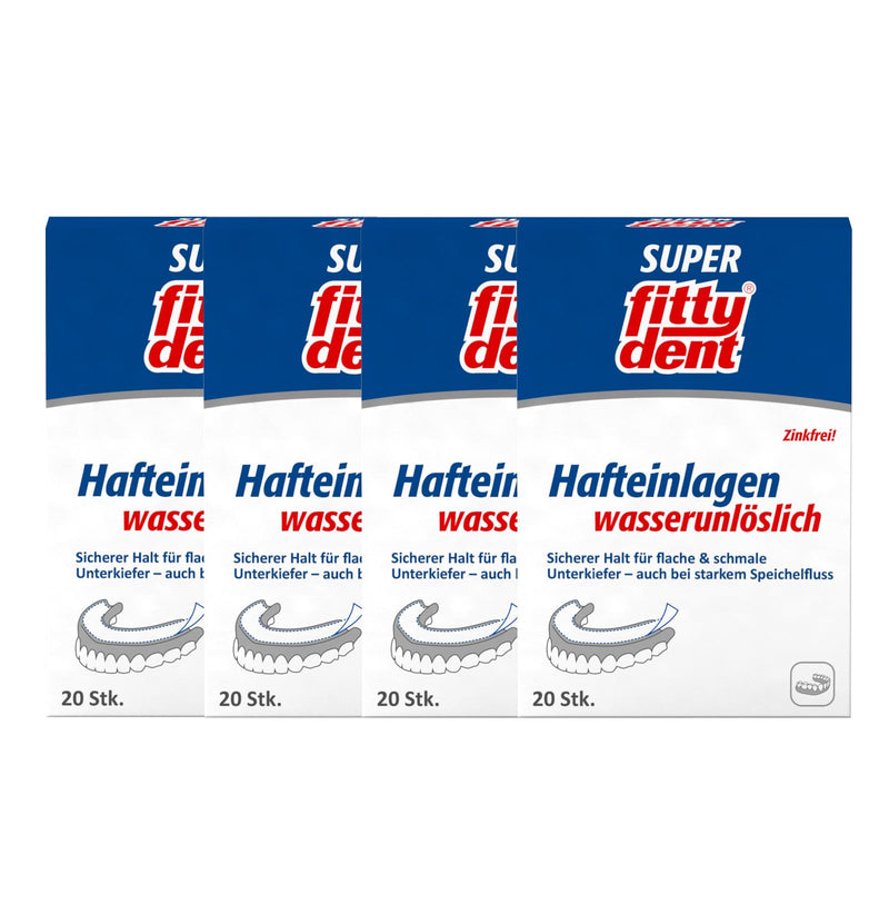 4x fittydent super adhesive pads comfort 20 pieces zinc-free fitty dent neutral - NewNest Australia