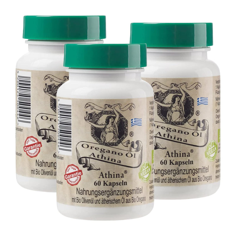 Athina Oregano Vegan Oil 3 X 60 Capsules I 100 Mg Athina Oregano Oil Organic Per Capsule I Origanum Vulgare Hirtum From Greece I 80% Carvacrol I Pure & Natural Ingredients I Leading Manufacturer - NewNest Australia