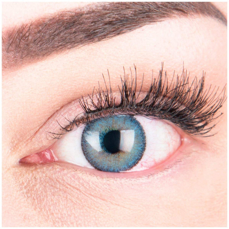Very opaque and natural blue contact lenses SILICONE COMFORT NEW in color “Mirel Blue” + container from GLAMLENS - 1 pair (2 pieces) - DIA 14.00 - without strength 0.00 diopters 0.0 diopters 8.6 millimeters 14.00 millimeters 2.0 - NewNest Australia