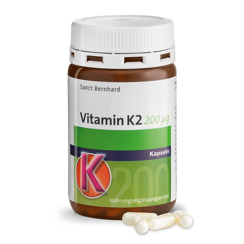 Sanct Bernhard Vitamin K2 (Menaquinone-7, MK-7) 200µg capsules, contents 120 capsules for 4 months - NewNest Australia