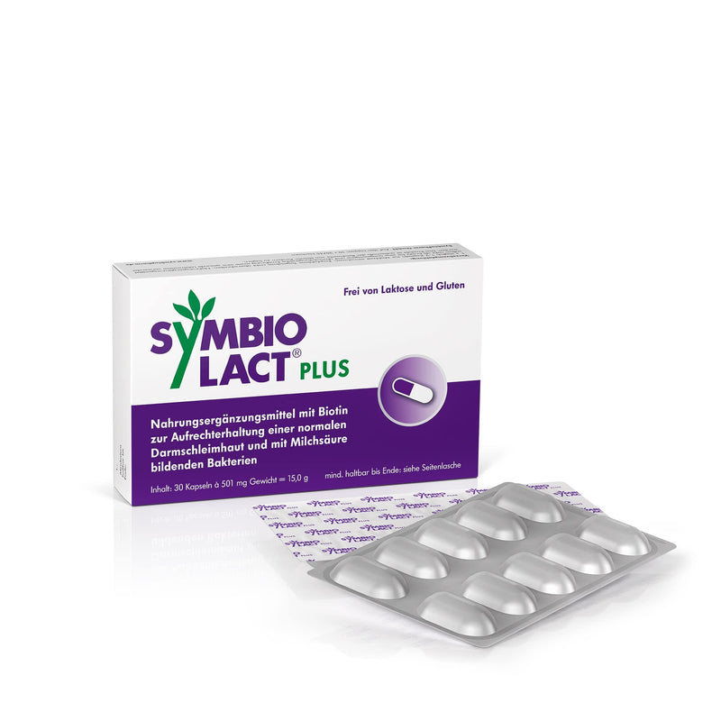 Symbiolact Plus: Probiotic In A Vegetarian Capsule, Lactic Acid Bacteria And Biotin For The Intestines And Intestinal Mucosa, 30 Capsules 30 Pieces (Pack Of 1) - NewNest Australia