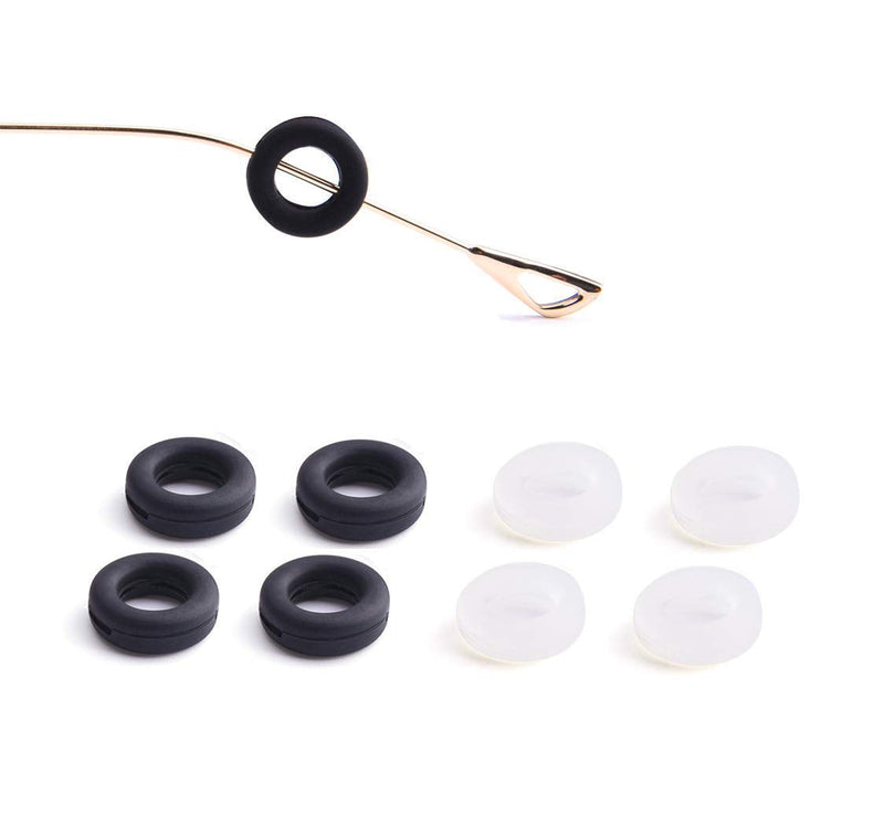 Silicone Glasses Ear Hooks, Anti-Slip Hooks For Glasses Frame, Soft Comfortable Temple Tip Holder Ring, Glasses Accessories, Pack Of 4 Pairs (2 Transparent 2 Black) - NewNest Australia