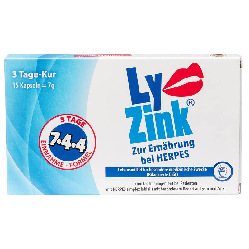 LY ZINK, for nutrition for herpes, lysine + zinc, for long-lasting healthy lips, 15 capsules 15 pieces (pack of 1) - NewNest Australia