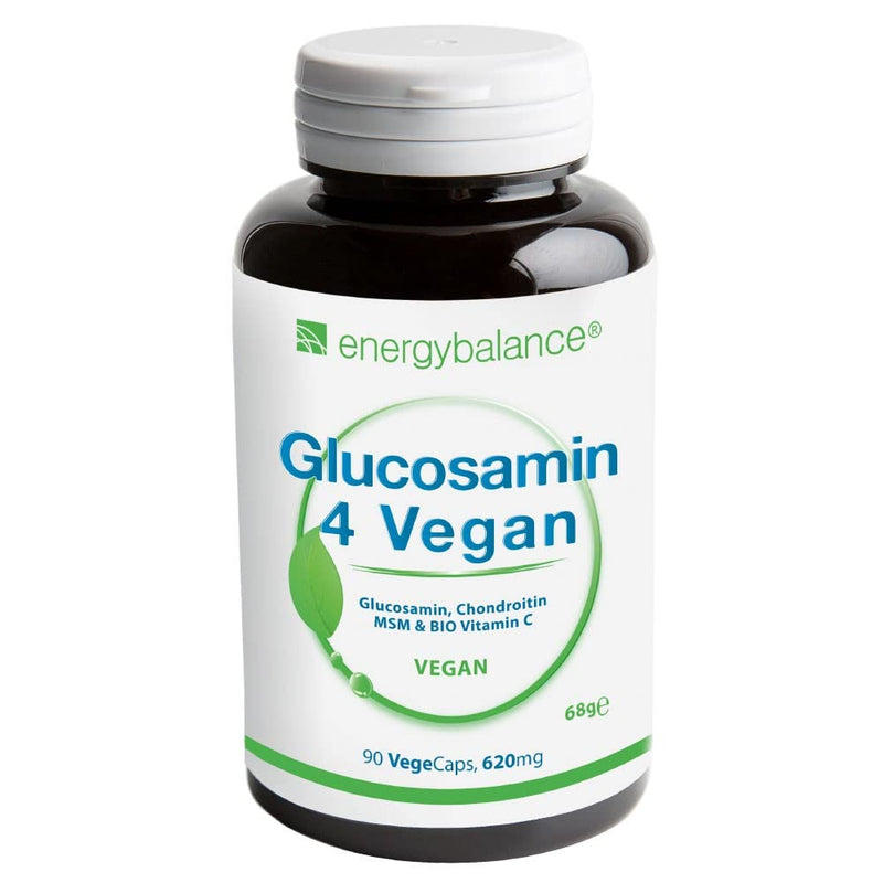 Glucosamine 4 Vegan 620 Mg Per Capsule - Four Vegan Ingredients In One For Well-Being: Glucosamine, Chondroitin, Msm (Methylsulfonylmethane) And Acerola Vitamin C - 90 Capsules - NewNest Australia