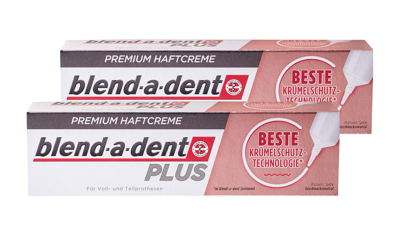 2x Blend a dent Plus Premium adhesive cream CRUMB PROTECTION 40g for full and partial dentures - NewNest Australia