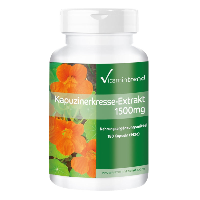 Nasturtium extract 1500mg - 180 capsules - vegan - 10-fold concentrated | Vitamintrend® - NewNest Australia