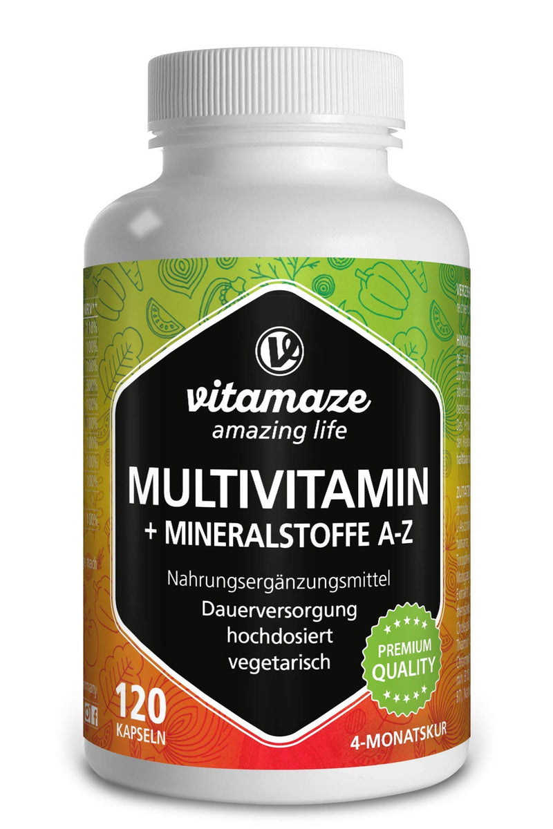 High-Dose Multivitamin Capsules, 23 Valuable Az Vitamins And Minerals, 120 Vegetarian Capsules For 4 Months, Vitamins, Minerals And Trace Elements Optimally Combined, Supplement Without Additives - NewNest Australia