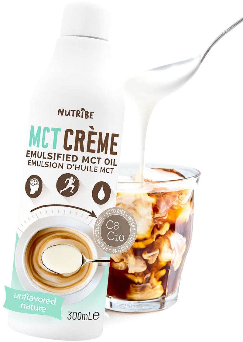 Nutribe MCT CREAM | C8 C10 MCT Oil Emulsion - 3X more ketones, Great energy source | Brain, Low Carbohydrate Diet, Intermittent Fasting 300.00 ml (Pack of 1) - NewNest Australia
