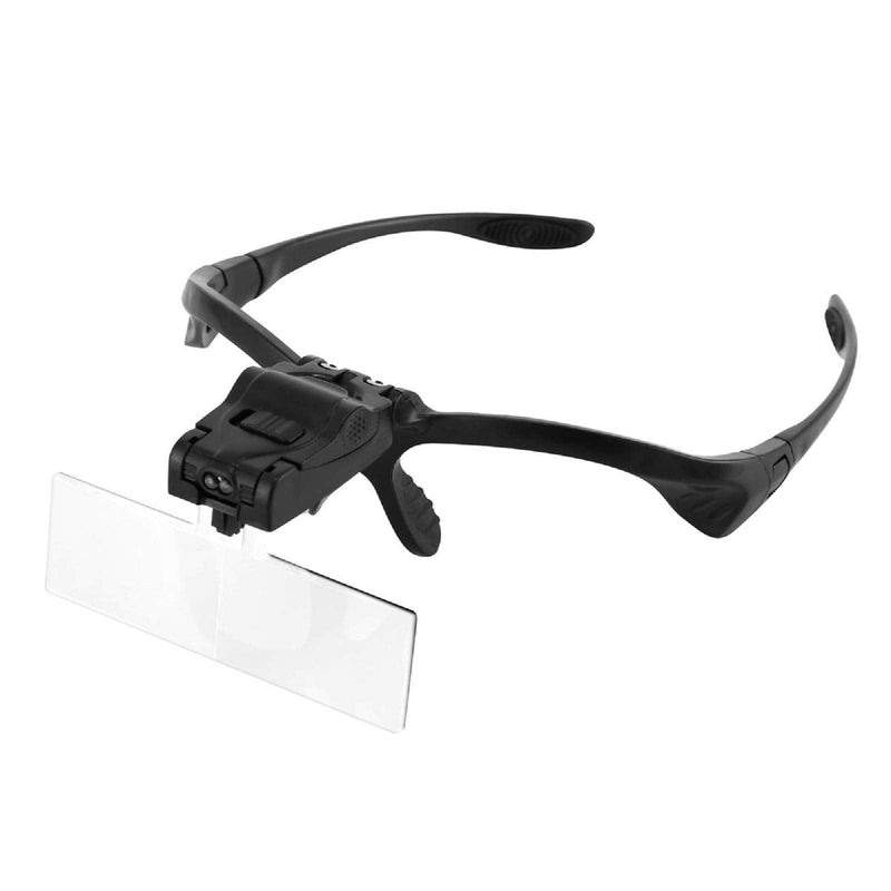 Wallfire Headband Magnifier With Led Light, Reading Head Holder, Magnifier With 5 Detachable Lenses For Reading, Jewelery Magnifier, Watch And Electronics Repairs (1.0X, 1.5X, 2.0X, 2.5X, 3.5X) - NewNest Australia