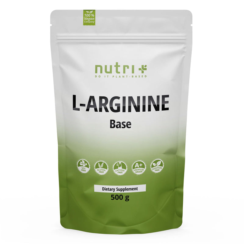 L-Arginine Base Powder 500g - Highest Dosage - Vegetable through Fermentation - Pure L-Arginine Powder - Vegan - Neutral - No Additives - Premium Quality L-Arginine Base 500g (Pack of 1) - NewNest Australia