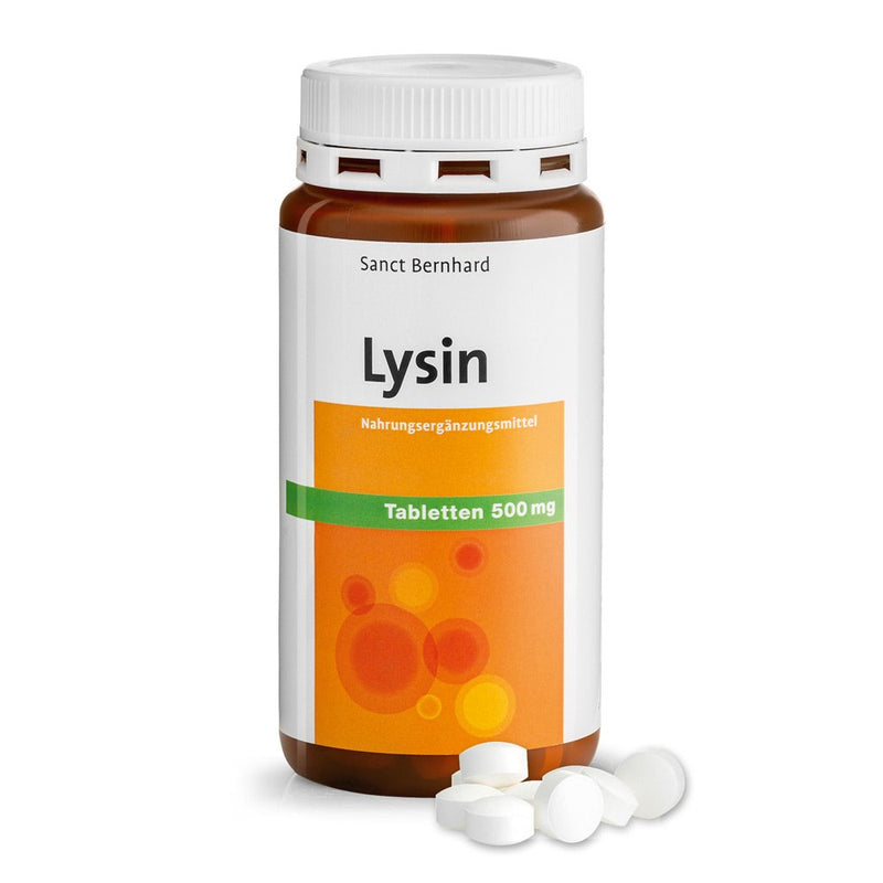 Sanct Bernhard L-Lysine 500mg | Amino acid tablets | Vegan | 180 tablets for 2 months - NewNest Australia