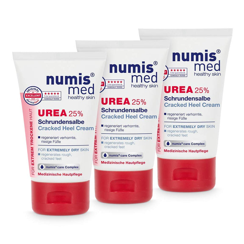 Numis Med Cracked Ointment With 25% Urea Pack Of 3 - Skin Soothing Cracked Foot Cream For Very Cracked & Highly Callused Feet - Vegan Skin Care Without Silicone & Parabens - Foot Care (3 X 50 Ml) - NewNest Australia