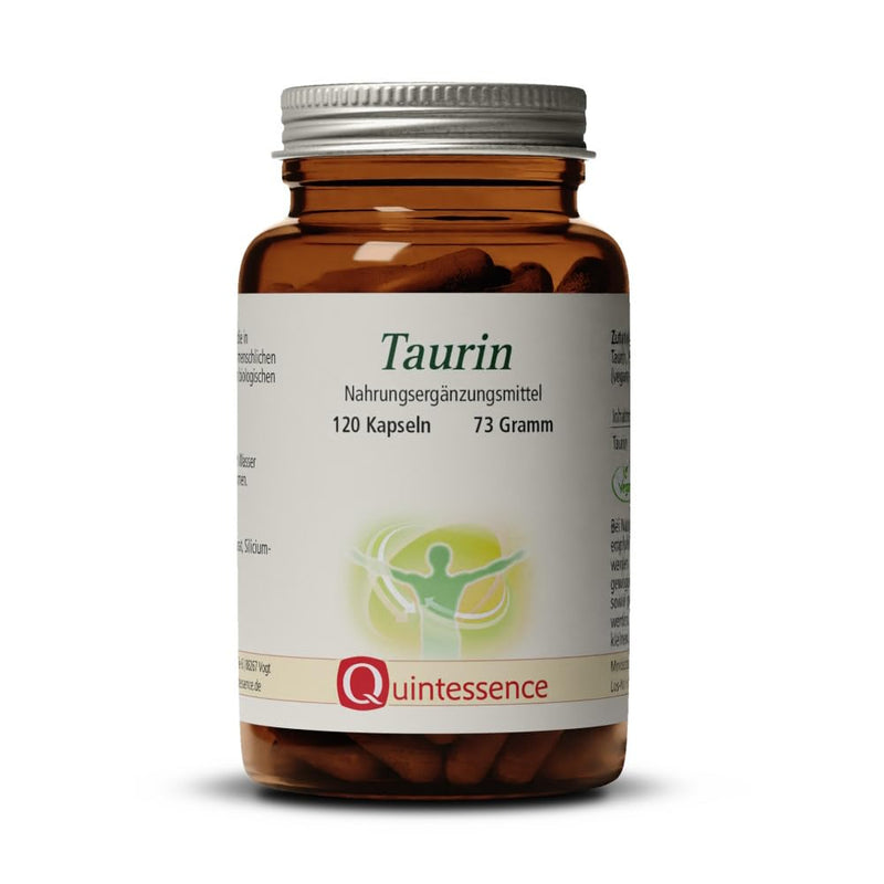 Quintessence Taurine 120 capsules - 500 mg taurine per capsule - 100% pure without flow and release agents - Excellent quality and bioavailability - Vegan - Produced in Austria - NewNest Australia