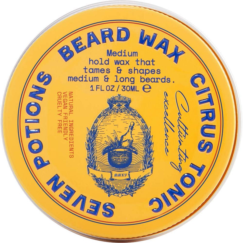 Seven Potions Beard Wax for Men - Medium Strong Hold Styling Wax for Shaping and Grooming Your Beard and/or Mustache - Purely Natural, Organic, Cruelty Free - Citrus Tonic (30 ml) 30 ml (Pack of 1) - NewNest Australia