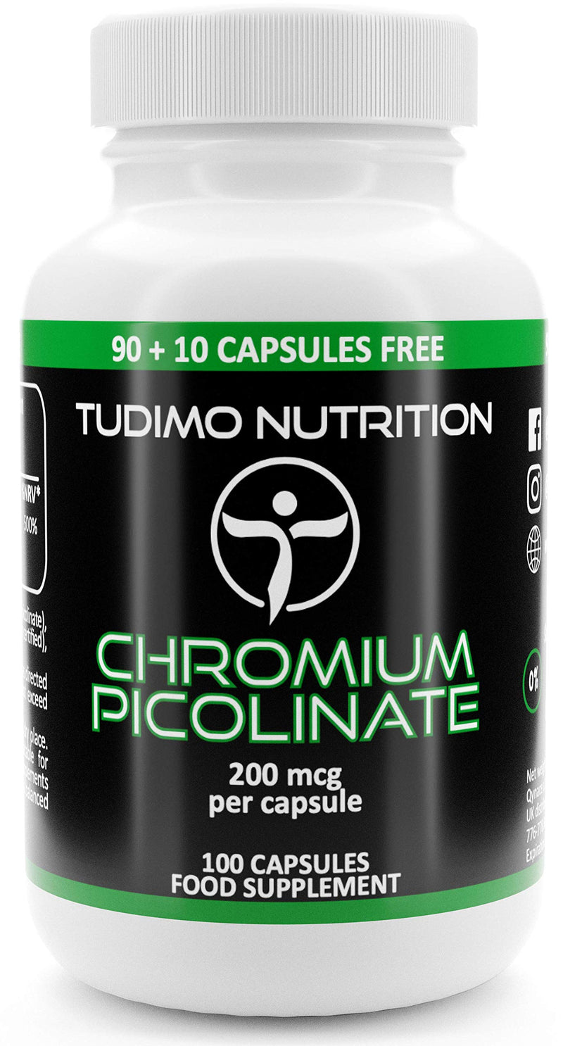Chromium Picolinate Capsules High Dose 200 Mcg - 100 Pieces (3+ Monthly Supply) Of Fast Dissolving Chrome Tablets, With 200 Œºg Of High-Quality Chromium Picolinate Powder - NewNest Australia