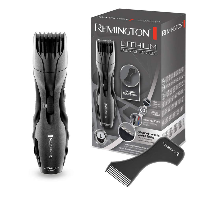 Remington Barba Beard Trimmer Mb350L, Long Lasting Lithium Battery, Ceramic Coated Blades, Detail And Long Hair Trimmers, 1.5 - 18 Mm Length Adjustment, Includes Beard Stencil, Mains/Battery Powered - NewNest Australia