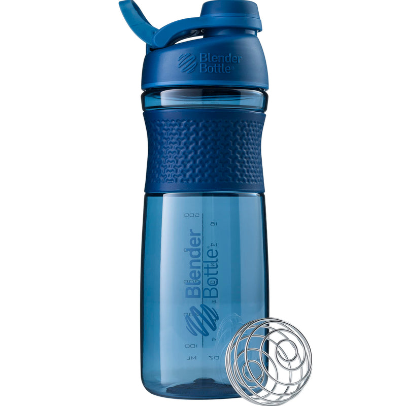 BlenderBottle Sportmixer Twist Tritan drinking bottle with BlenderBall, suitable as a protein shaker, protein shaker, water bottle or for fitness shakes, BPA free, scaled up to 760 ml, 820 ml, navy blue - NewNest Australia