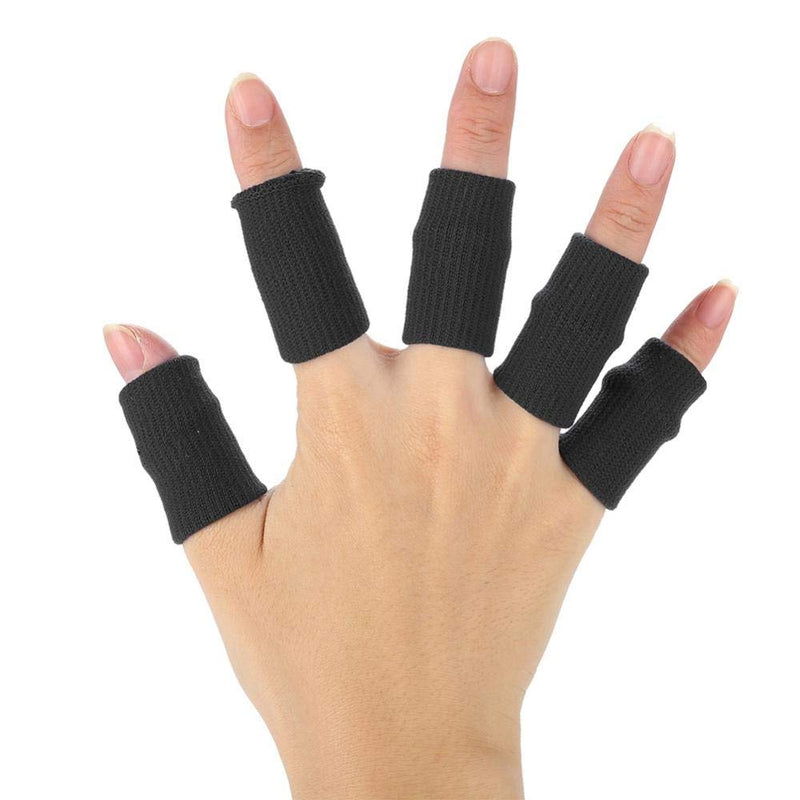 Finger Sleeve Support 10Pcs/Set Finger Protection Clip Sports Aid Arthritis Band Wrappers For Basketball, Baseball, Cricket, Tennis, Badminton, Volleyball Boat Trip Black - NewNest Australia