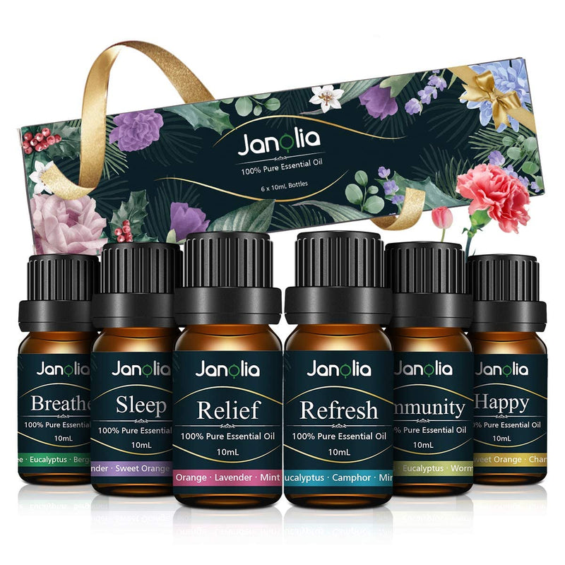 Janolia Essential Oils Set, Upgrade Package, Pure Natural Fragrance Oils Set for Diffuser, Relaxation, Sleep, Ideal Room - NewNest Australia
