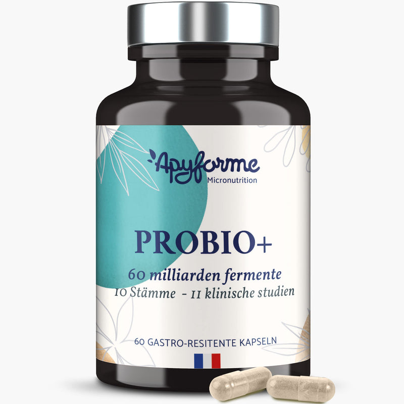 Apyforme - Probiotics Intestinal Cleansing - 60 Billion CFU/Day - 10 Exclusive Strains Including Lactobacillus - 60 Enteric-Coated Capsules - NewNest Australia