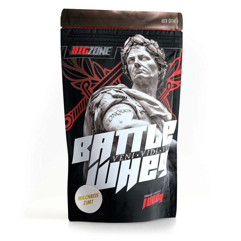 Big Zone BATTLE WHEY | Whey Protein Concentrate Protein | Delicious quality made in Germany | 1000g 1KG powder (rice pudding cinnamon) rice pudding cinnamon - NewNest Australia