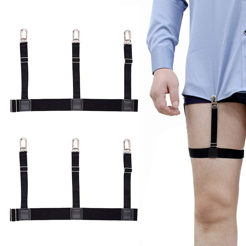 Gohzq,Shirt Stays Men'S Shirt Holder Men'S Shirt Suspenders Shirt Holder Trousers Elastic Clips Shirt Stretcher Shirt Holder Trousers With Non-Slip Locking Clamps, Black - NewNest Australia